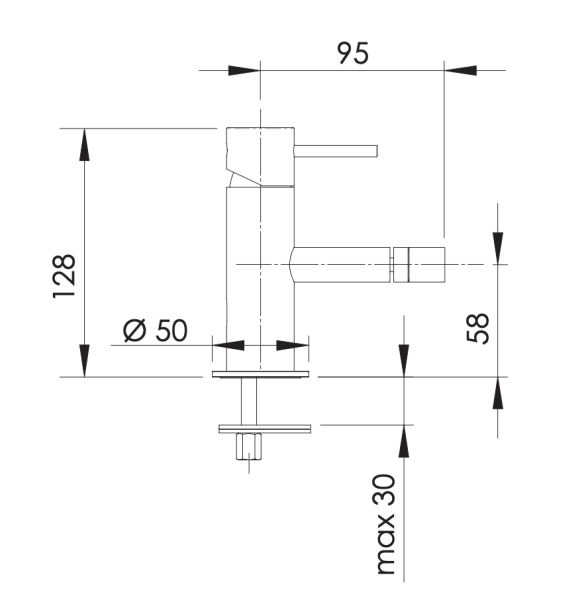 Смеситель для биде Remer X Style Inox SSX22, нержавеющая сталь