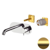 Смеситель для раковины Daniel Tokyo TK632KBDP, золото брашированное