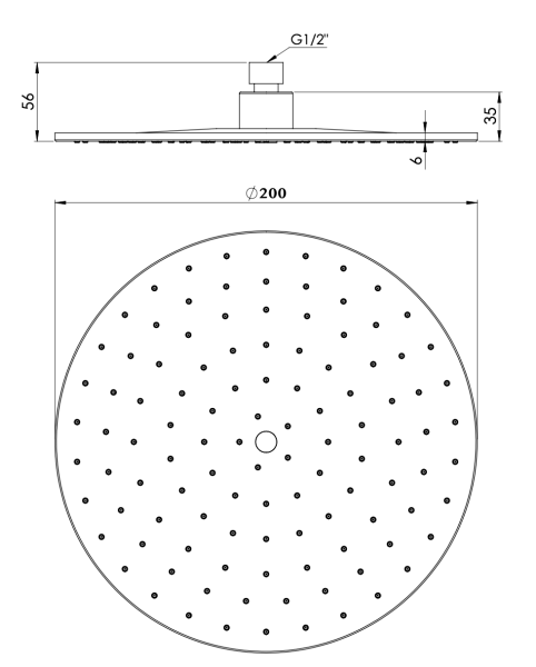 Верхний душ с шарнирным соединением 20 см Mariani B00STA0120