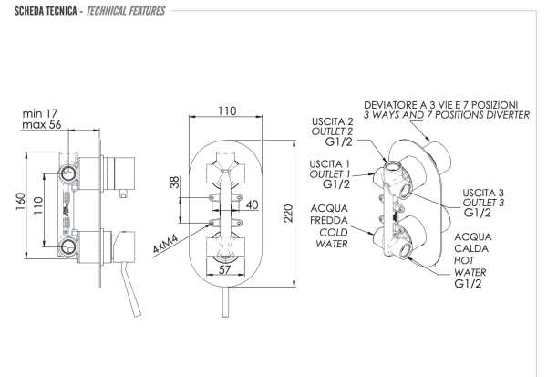 Смеситель для душа Remer Minimal N937