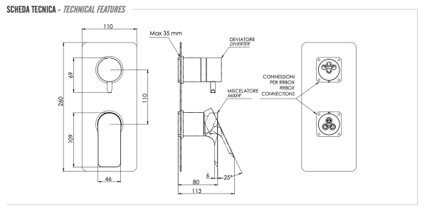 Смеситель для душа Remer Infinity I93KBNP, никель брашированный