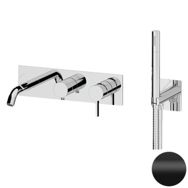 Смеситель для ванны Remer Metrica MC53D2WBNO, черный матовый