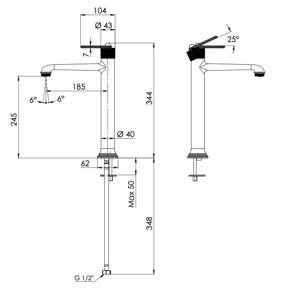Смеситель для раковины Daniel Brooklyn BY607BXV, сталь