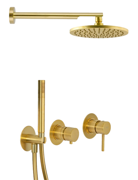 Душевая система Remer X Style X96S02OBG, золото брашированное