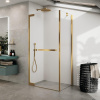 Боковая стенка 90 см (88-89,5x200) Novellini N180 N180FG90-1P, профиль Brushed Gold, стекло прозрачное CrystalClear