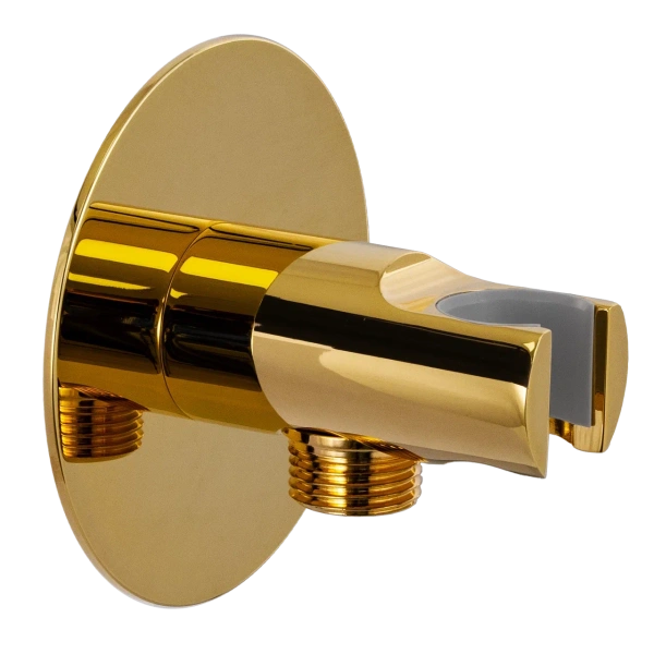 Держатель ручного душа с подключением шланга Remer 337XDO, золото глянцевое