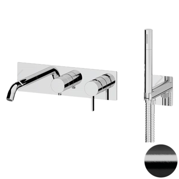 Смеситель для ванны Remer Metrica MC53D2WBCFP, черный брашированный хром