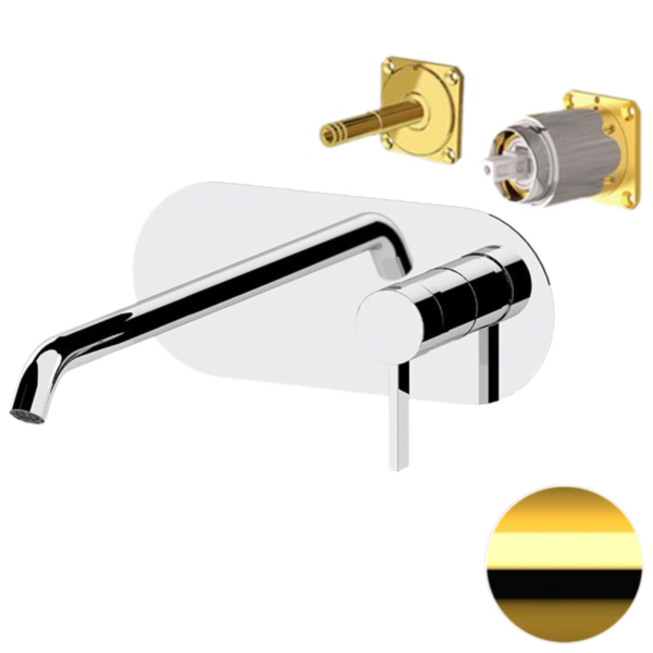 Смеситель для раковины Remer Metrica MC15LKBDO, золото глянцевое