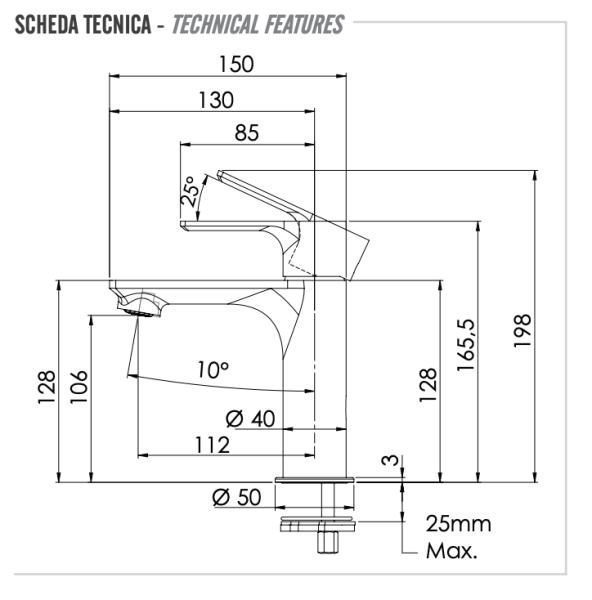 Смеситель для раковины Remer Energy EY12BO, белый матовый