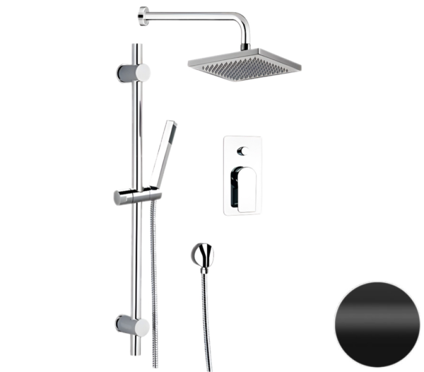 Душевая система Remer Infinity I09S07ONO, черный матовый
