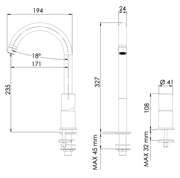 Смеситель для раковины Daniel Trilogy TG655LDP, золото брашированное
