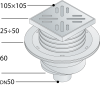 Трап 105х105 мм, вертикальный выход DN50 OMP Tea Wang 263.201.8