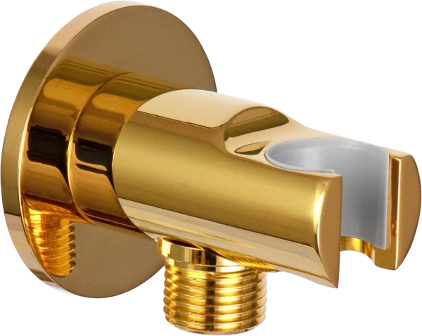 Держатель ручного душа с подключением шланга Remer 337MDO, золото глянцевое