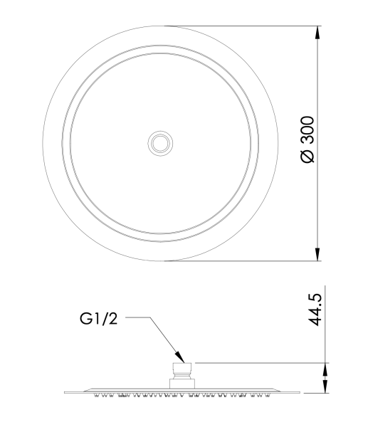 Верхний душ с шарнирным соединением 30 см Mariani Tondo B00ST00130