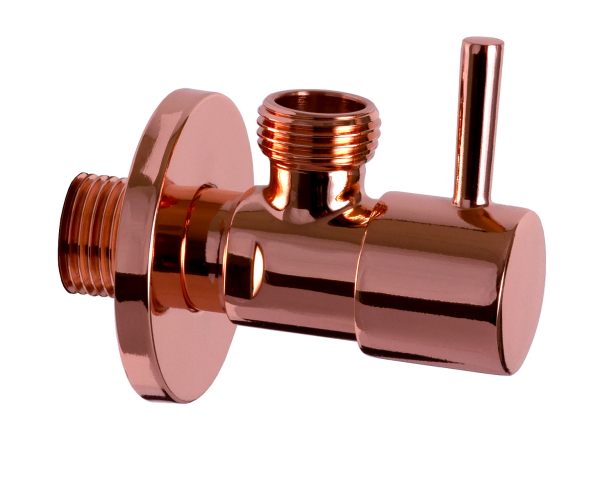 Запорный вентиль 1/2*1/2 Remer 128L1212RL, медь глянцевая