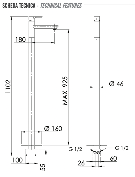 Смеситель для раковины Remer Energy EY18
