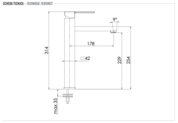 Смеситель для раковины Remer Qubika Q11L