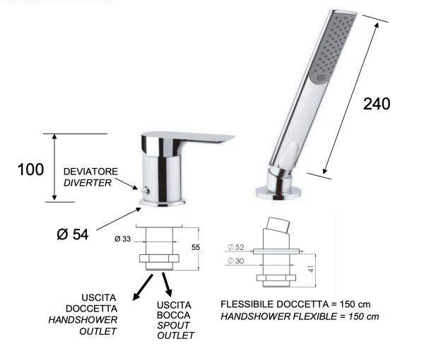Смеситель для ванны Remer Infinity I27