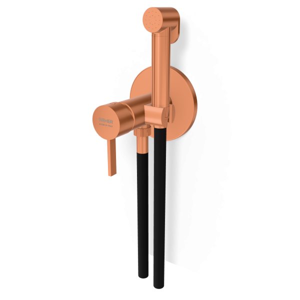 Гигиенический душ со смесителем Remer Metrica MC65WRP, медь брашированная