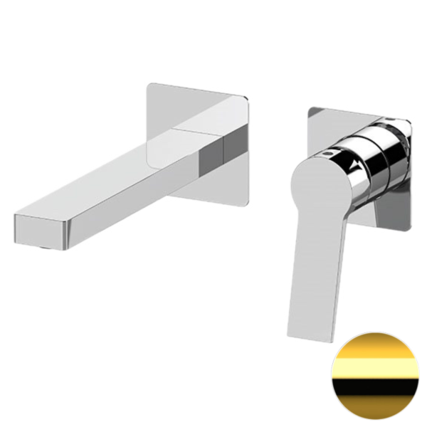 Смеситель для раковины Remer Slash SL15PDO, золото глянцевое