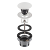 Донный клапан с переливом для ванны click-clack 1”1/2 OMP Tea Clicker 8334.060.6.XD, белый матовый