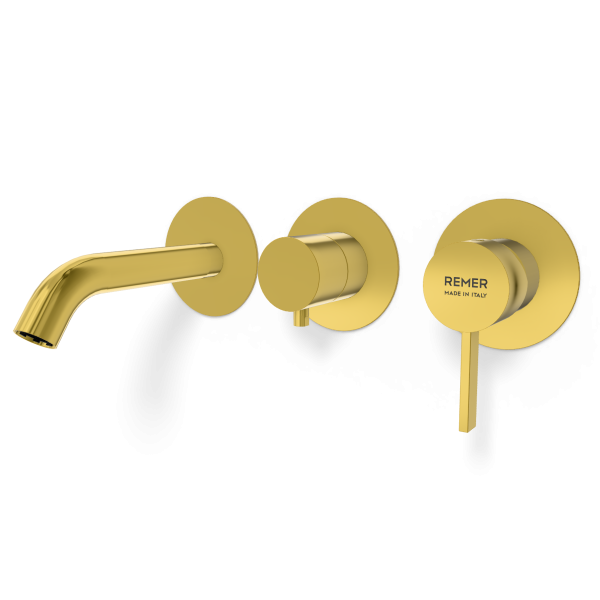 Смеситель для ванны Remer Metrica MC54D2PWBDO, золото глянцевое