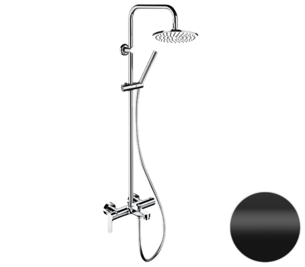 Душевая система с изливом Remer Class Line L34X7MMM20NO, черный матовый