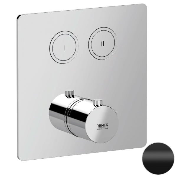 Смеситель термостатический для душа Remer X Style X99QD2KBNO, черный матовый