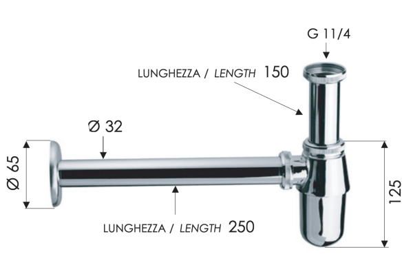 Сифон 1”1/4 Remer 970Z, замак