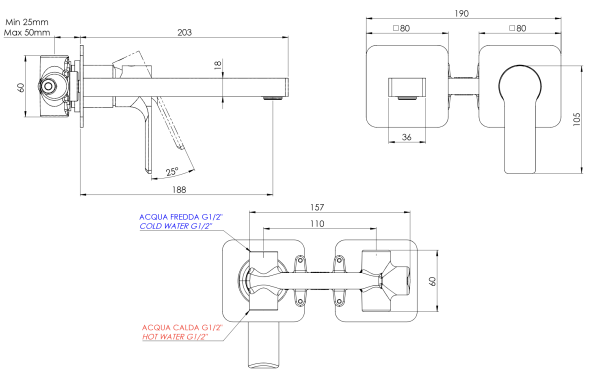 Смеситель для раковины Mariani Kali B37565KLP, белый матовый