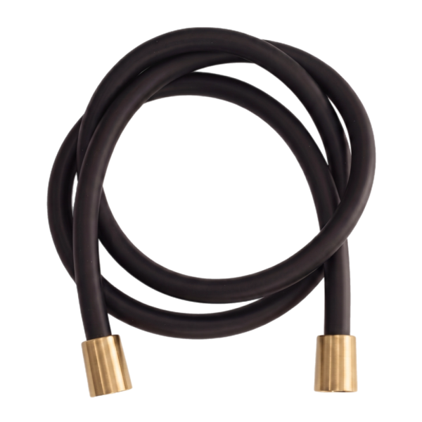 Шланг для душа ПВХ 150 см Remer 332CN2G150HSB, черный/латунь брашированная PVD