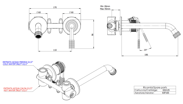 Смеситель для раковины Remer Atelier AL15PLBG, золото брашированное