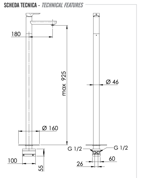 Смеситель для раковины Remer Infinity I18NO, черный матовый