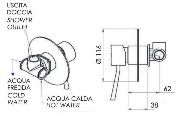 Смеситель для душа Remer Minimal N30L
