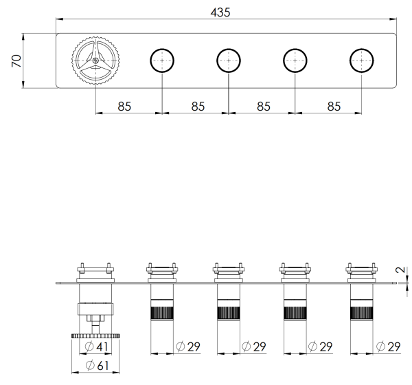 Смеситель для душа Remer Chrono CH98D4WBDO, золото глянцевое