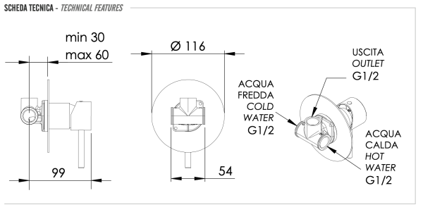 Смеситель для душа Remer X Style X30L 
