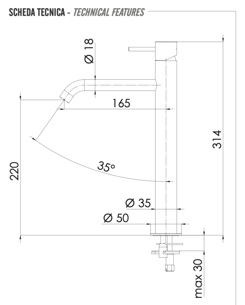 Смеситель для раковины Remer X Style X11LXLRP, медь брашированная