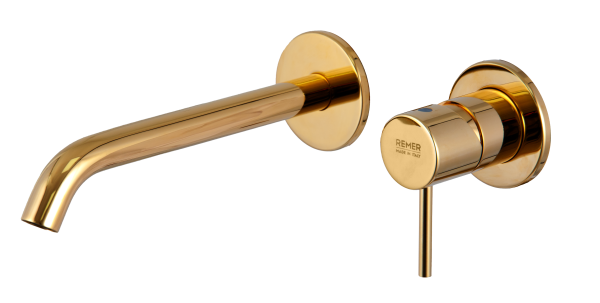 Смеситель для раковины Remer X Style X15PLDO, золото глянцевое