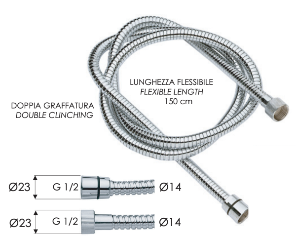 Шланг для душа 120 см Remer 333CNES120
