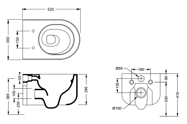 Чаша подвесного унитаза Eco Clean (торнадо) GSG Ceramic Design Petra PEWCSOEC040, Denim Glossy