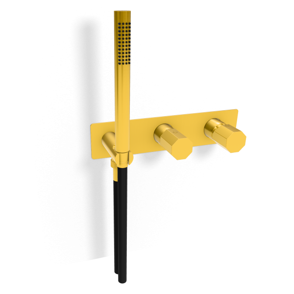 Смеситель для душа Remer Ottagono ON97D3WBGP, золото глянцевое PVD