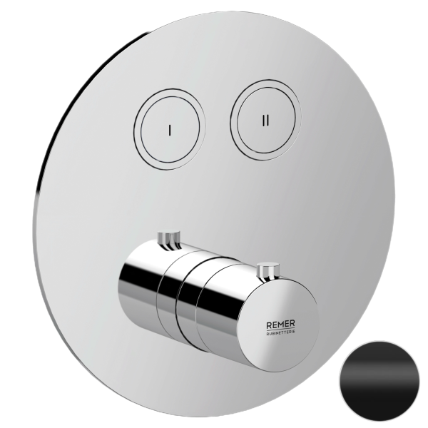 Смеситель термостатический для душа Remer X Style X99D2KBNO, черный матовый