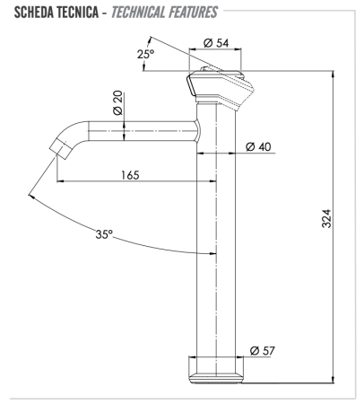 Смеситель для раковины Remer Element ET11LXLXV, сталь