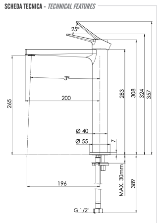 Смеситель для раковины Remer Slash SL11L