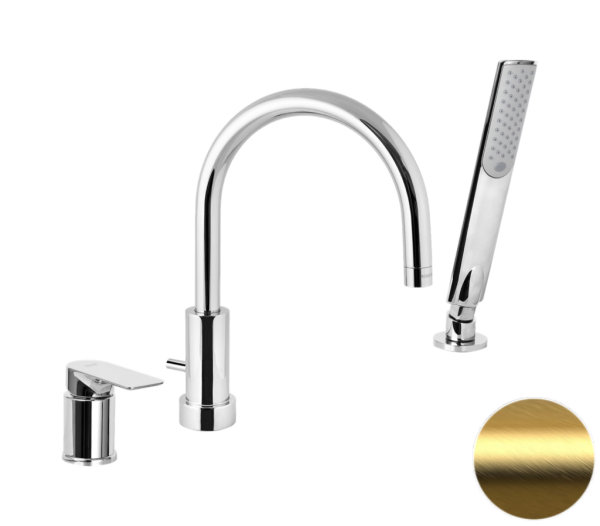 Смеситель для ванны Remer Infinity I07BG, золото брашированное