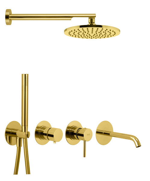 Душевая система Remer X Style X96D3SETDO, золото глянцевое