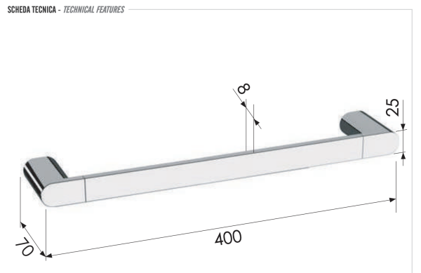 Полотенцедержатель 40 см Remer Lounge LN40XV, сталь