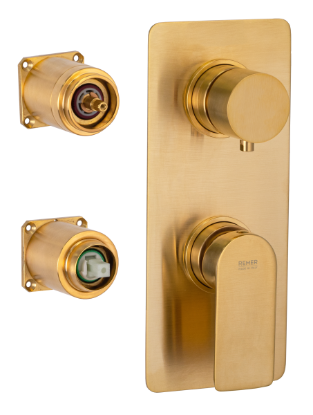 Смеситель для душа Remer Infinity I93KBBG, золото брашированное