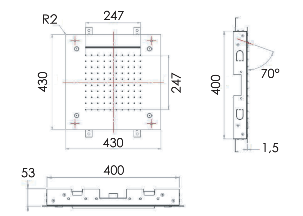 Верхний душ потолочный 43 см Remer 357SFS43NC 
