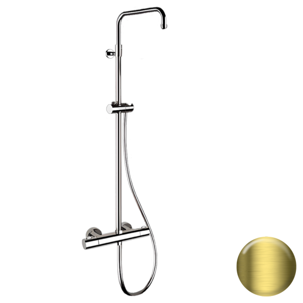 Душевая система термостатическая Remer Elegance EQ32ASSDHS, латунь брашированная PVD